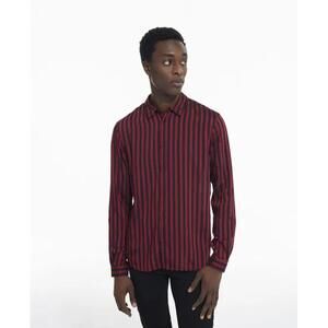 The Kooples Red Black Striped Button Shirt US Size Large / FR 3 NWT $225
